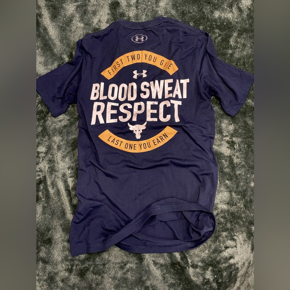 Under Armour Project Rock T-Shirt Tee - Blue, Small